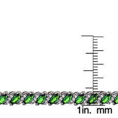 20.00 CT Genuine Emerald Vine Bracelet Embellished with Crystals in