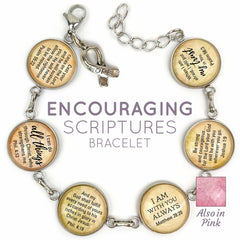 Hope & Encouragement Scripture Bracelet – Glass Charm Stainless Steel