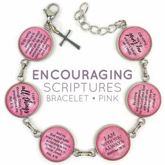 Hope & Encouragement Scripture Bracelet – Glass Charm Stainless Steel