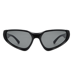 Dazzling - Retro Rectangle Wrap Around Fashion Sunglasses