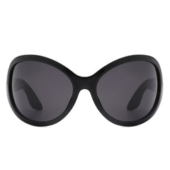Quinlan - Oversized Round Wraparound Women's Sunglasses
