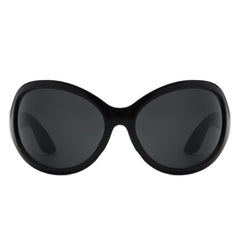 Aerith - Oversized Curved Round Fashion Sunglasses for Women