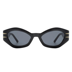 Elysiant - Geometric Oval Slim Fashion Round Cat Eye Sunglasses
