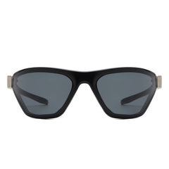 Luminize - Square Mirrored Wrap Around Sport Sunglasses