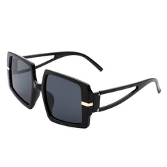Jasmoria - Oversize Square Geometric Irregular Flat Top Women Sunglass