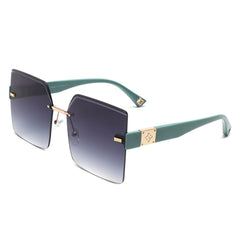 Brisla - Chic Oversized Rimless Square Tinted Fashion Women's Sunglass