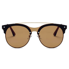 ENDICOTT | Round Circle Brow-Bar Tinted Lens Sunglasses