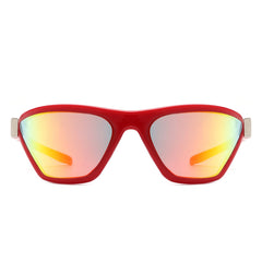 Luminize - Square Mirrored Wrap Around Sport Sunglasses