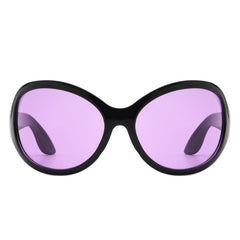 Aerith - Oversized Curved Round Fashion Sunglasses for Women