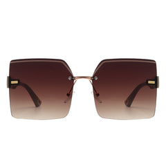 Brisla - Chic Oversized Rimless Square Tinted Fashion Women's Sunglass