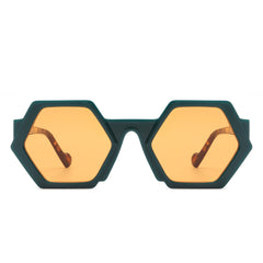 Starpath - Geometric Irregular Tinted Round Fashion Sunglasses