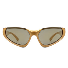Dazzling - Retro Rectangle Wrap Around Fashion Sunglasses