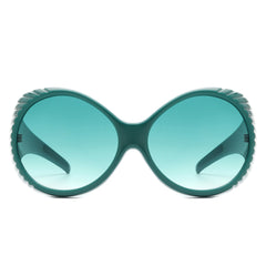 Radiant - Oversized Round Wrap-Around Fashion Women's Sunglasses