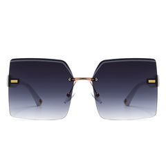 Brisla - Chic Oversized Rimless Square Tinted Fashion Women's Sunglass