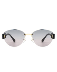 Dastriana - Round Chic Tinted Oval Frame Women's Sunglasses