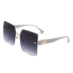 Brisla - Chic Oversized Rimless Square Tinted Fashion Women's Sunglass