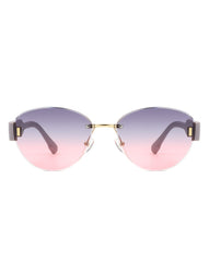 Dastriana - Round Chic Tinted Oval Frame Women's Sunglasses