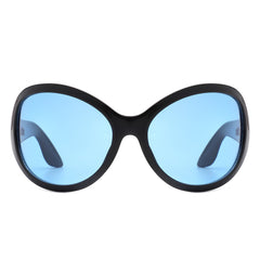 Quinlan - Oversized Round Wraparound Women's Sunglasses