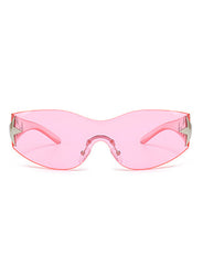 Vyrin - Star Designed Rimless Sleek Wraparound Shield Sunglasses