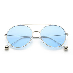EUREKA | Unisex Round Tinted Lens Aviator Clear Glasses Balled Sunglas