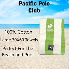 PBG Polo Striped 100% Cotton Full Size Every Day Towels 6 Pack