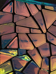 Purple Blue Laser Mirror Sequins Top Short Dress Women Singer Dancer