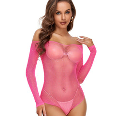 Sexy Bodycon Dress Rhinestones Christmas Party Time Dress Perspective