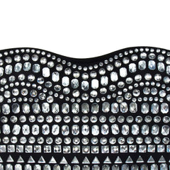 Rhinestone Black Mini Dress Lady Sexy Party Bodycon Evening Dresses