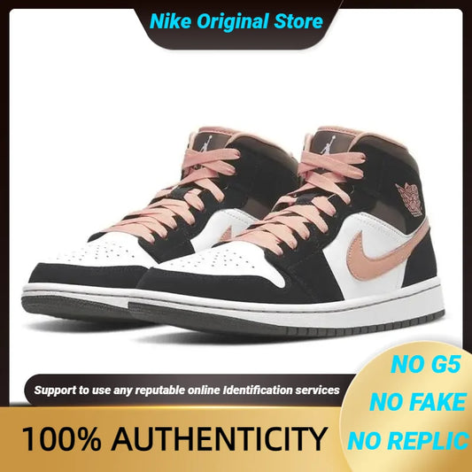 Nike Air Jordan Women's 1 Mid SE 'Peach Mocha' Sneakers shoes