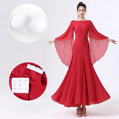 2024 New Ballroom Dance Dress Women's Elegant Lace Party Modern