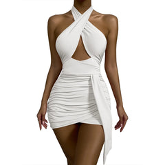 Sexy Halter Sleeveless Bodycon Mini Dress Women's Backless Party