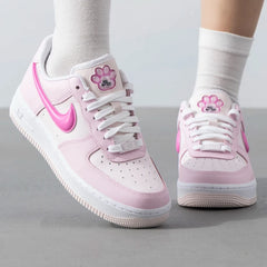 Nike Air Force 1 Women's sneakers Pink Cat Claws AF1 Comfortable