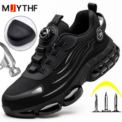 Rotating Button New Safety Shoes Men Anti-smash Anti-puncture Work