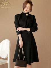 H Han Queen Hot Sales Spring Dresses Korean Retro Professional Wear