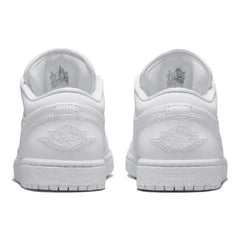 Nike Air Jordan 1 Low Triple White Quilted Women's Sneakers Shoes