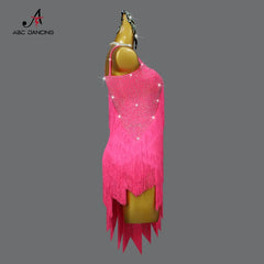 2024 Red Latin Dance clothing Women Competition Sport Party Dress