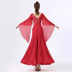2024 New Ballroom Dance Dress Women's Elegant Lace Party Modern