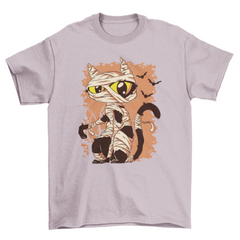 Mummy Cat Funny Halloween Cartoon T-shirt