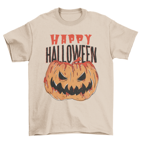 Bloody pumpkin halloween t-shirt