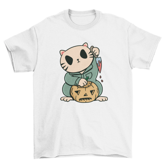 Halloween cat character t-shirt