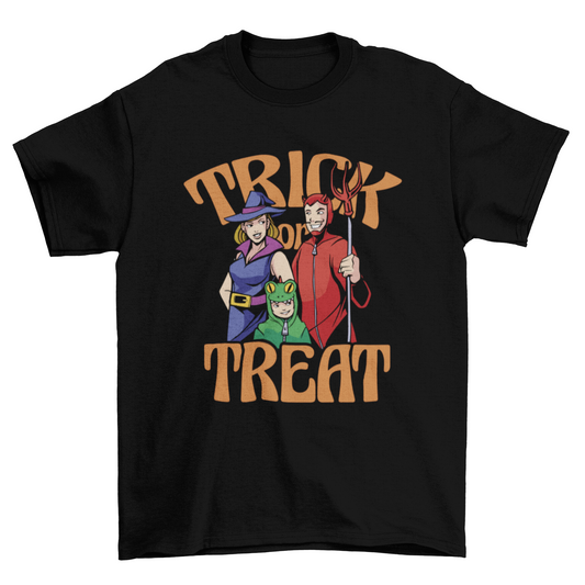 Family in halloween costumes t-shirt design