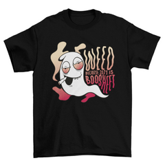 Ghost smoking weed halloween t-shirt