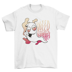 Ghost smoking weed halloween t-shirt