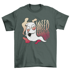 Ghost smoking weed halloween t-shirt