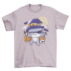 Halloween cat dabbing t-shirt design