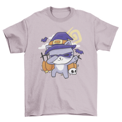 Halloween cat dabbing t-shirt design