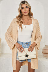 Black Hollow-out Bracelet Sleeve Knit Cardigan