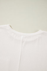 Myosotis Plus Size Ribbed Textured Pocketed Long Sleeve Top