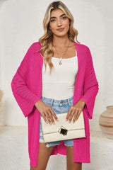 Black Hollow-out Bracelet Sleeve Knit Cardigan