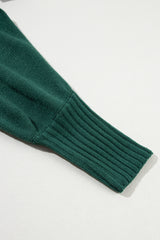 Red Turtle Neck Batwing Sleeve Merry Christmas Sweater